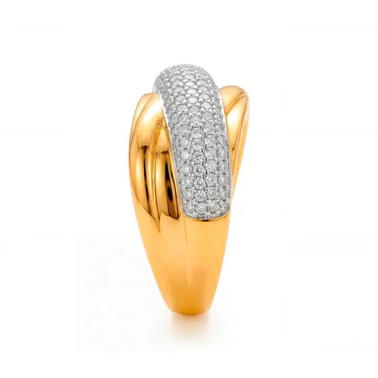 Anillo de circonita brillante acabado en oro amarillo de 18 k - Samoi LUXENTER - JOYERIA AMAZ JOYAS