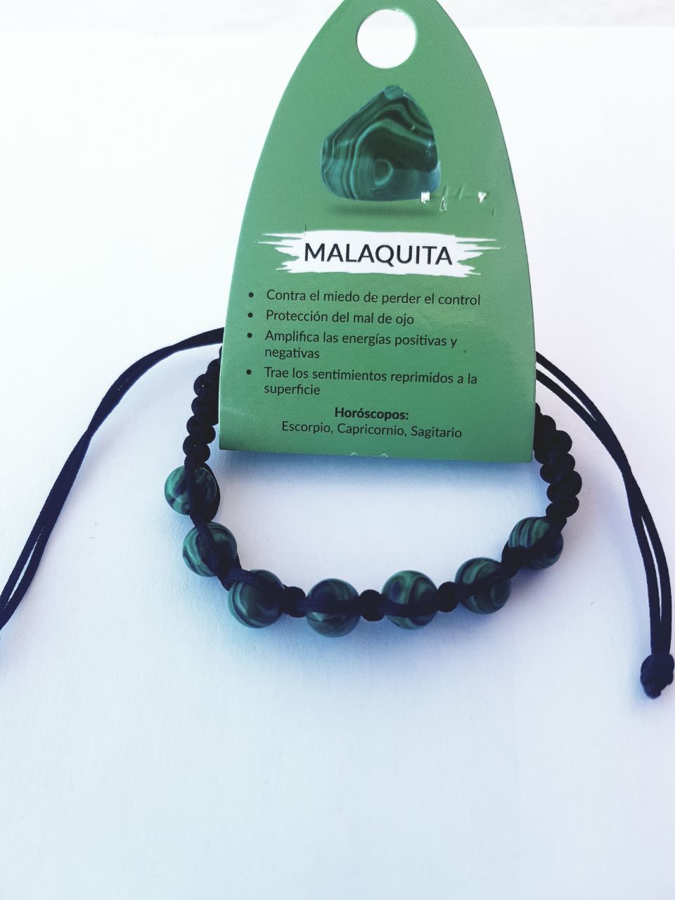 Pulsera de piedras minerales Ajustable de 8 mm, Pulsera Malaquita Pulsera para Mujeres, Regalo Exclusivos.