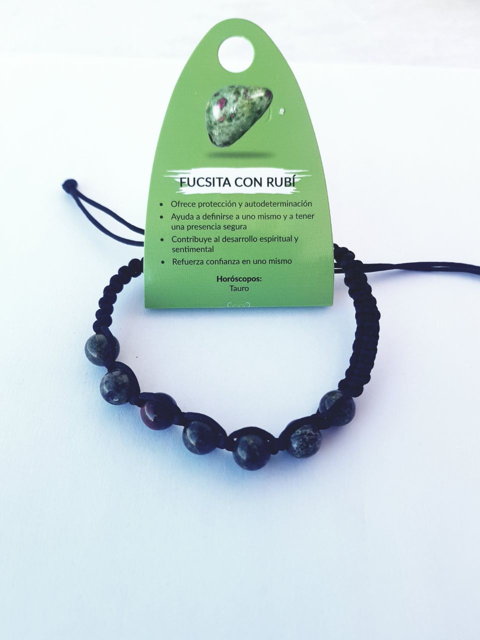 Pulsera de piedras minerales Ajustable de 8 mm, Pulsera Fucsita con Rubi Pulsera para Mujeres, Regalo Exclusivos.
