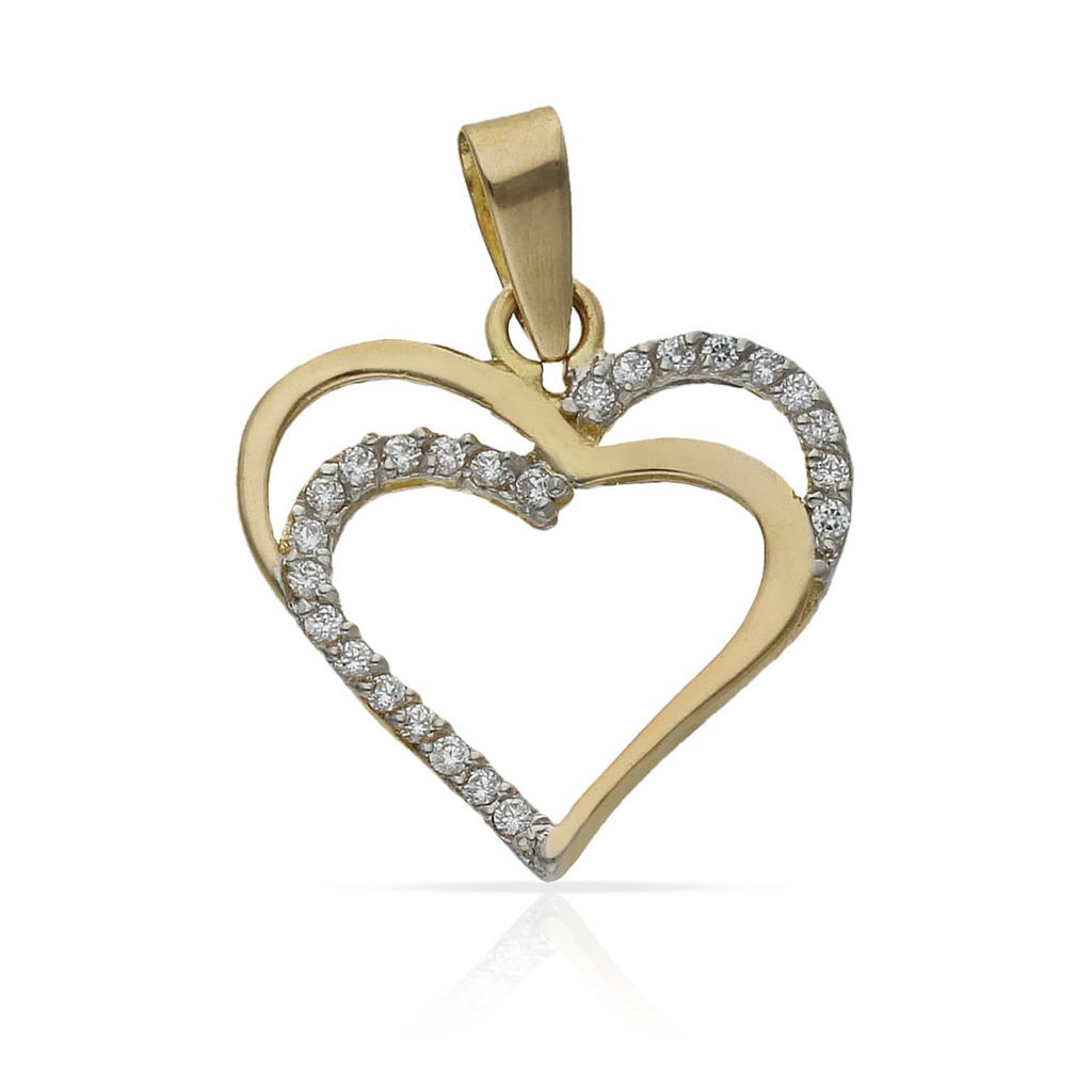 COLGANTE ORO 18 KL CORAZON CIRCONITAS