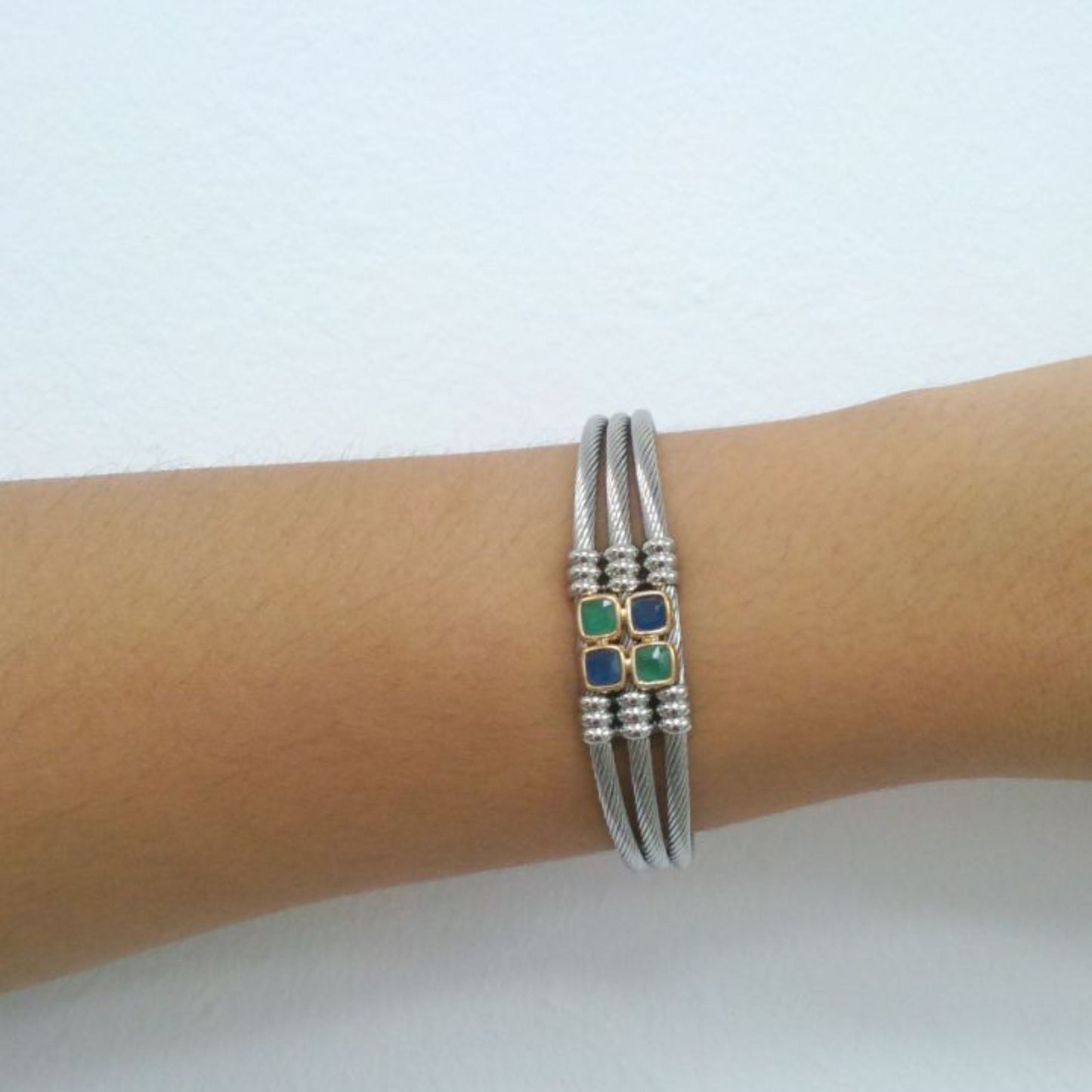 Brazalete de Acero y Oro para Mujer y Hombre
