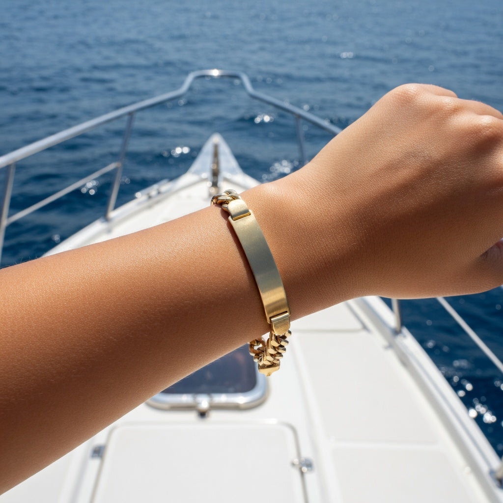 Oro de 18K Joyas de Oro Joyería de Oro Joyería Online de Oro Oro Macizo 18K Pulsera Oro 18k Hueca Barbada Placa Amarillo Pulseras Quilates Hombre Joyas 18K - JOYERIA AMAZ JOYAS