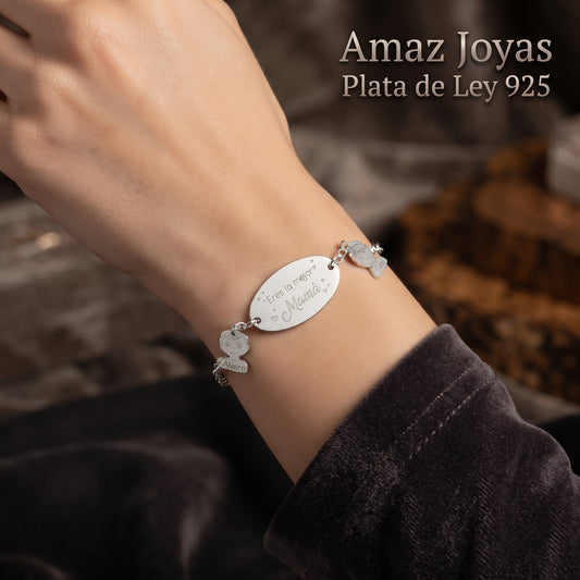 PULSERA PLATA 925MM MEJOR MAMA
