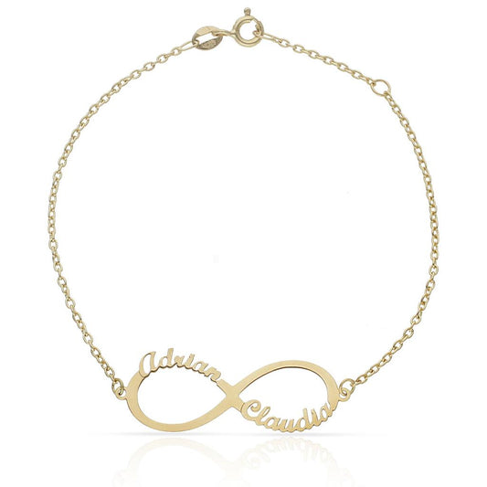 PULSERA ORO 18KL INFINITO NOMBRES Pulseras Oro Quilates Joyas Hombre Mujer Amarillo - JOYERIA AMAZ JOYAS