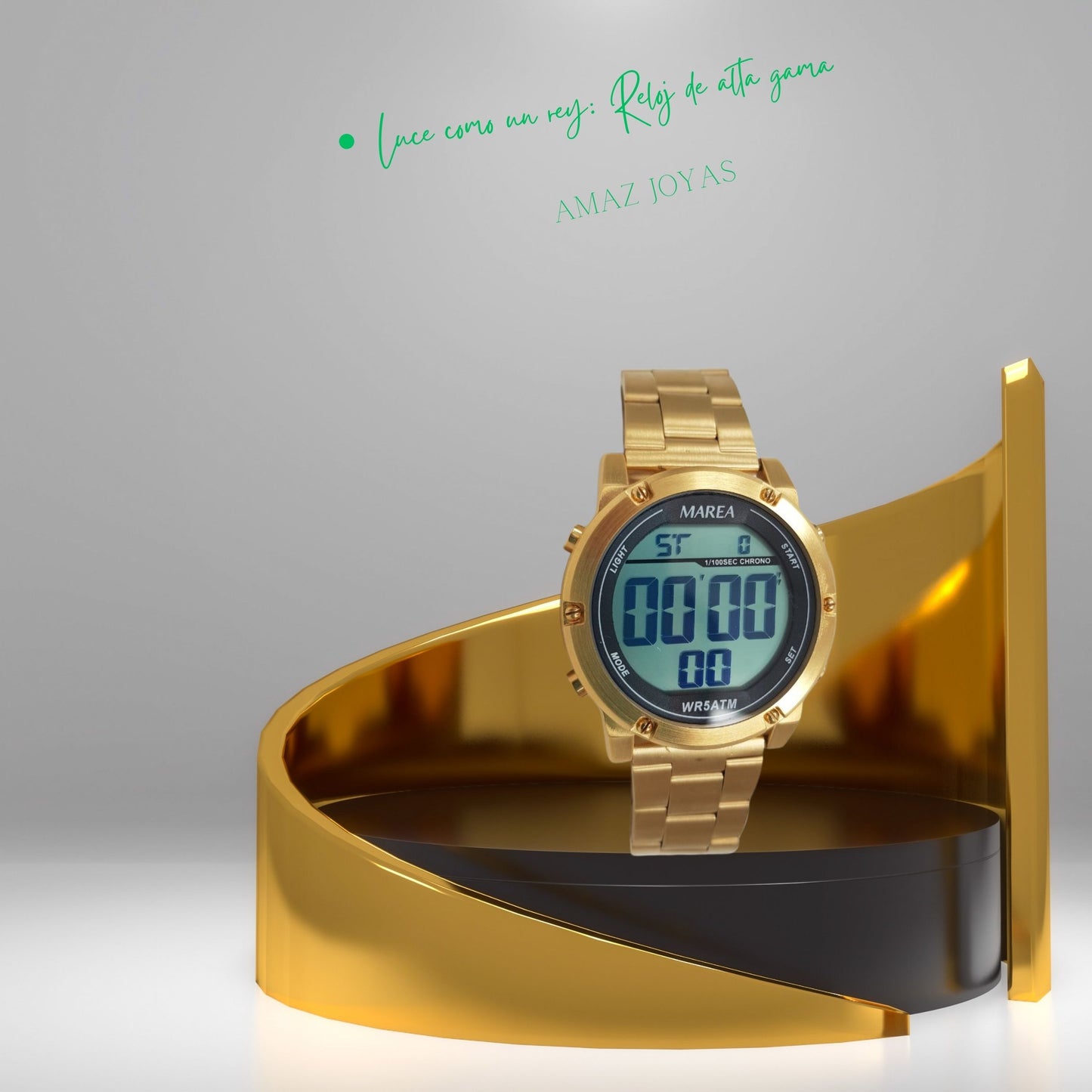 Reloj de la Marca Marea para Hombre en Dorado Digital - JOYERIA AMAZ JOYAS