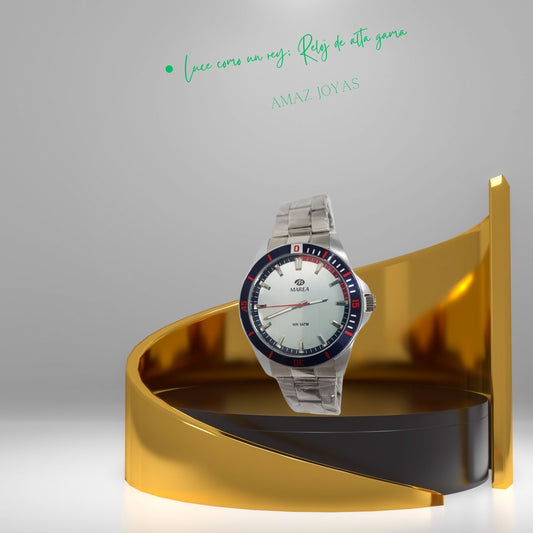 Reloj  de la Marca Marea para Hombre con Esfera en Blanco y Azul - JOYERIA AMAZ JOYAS