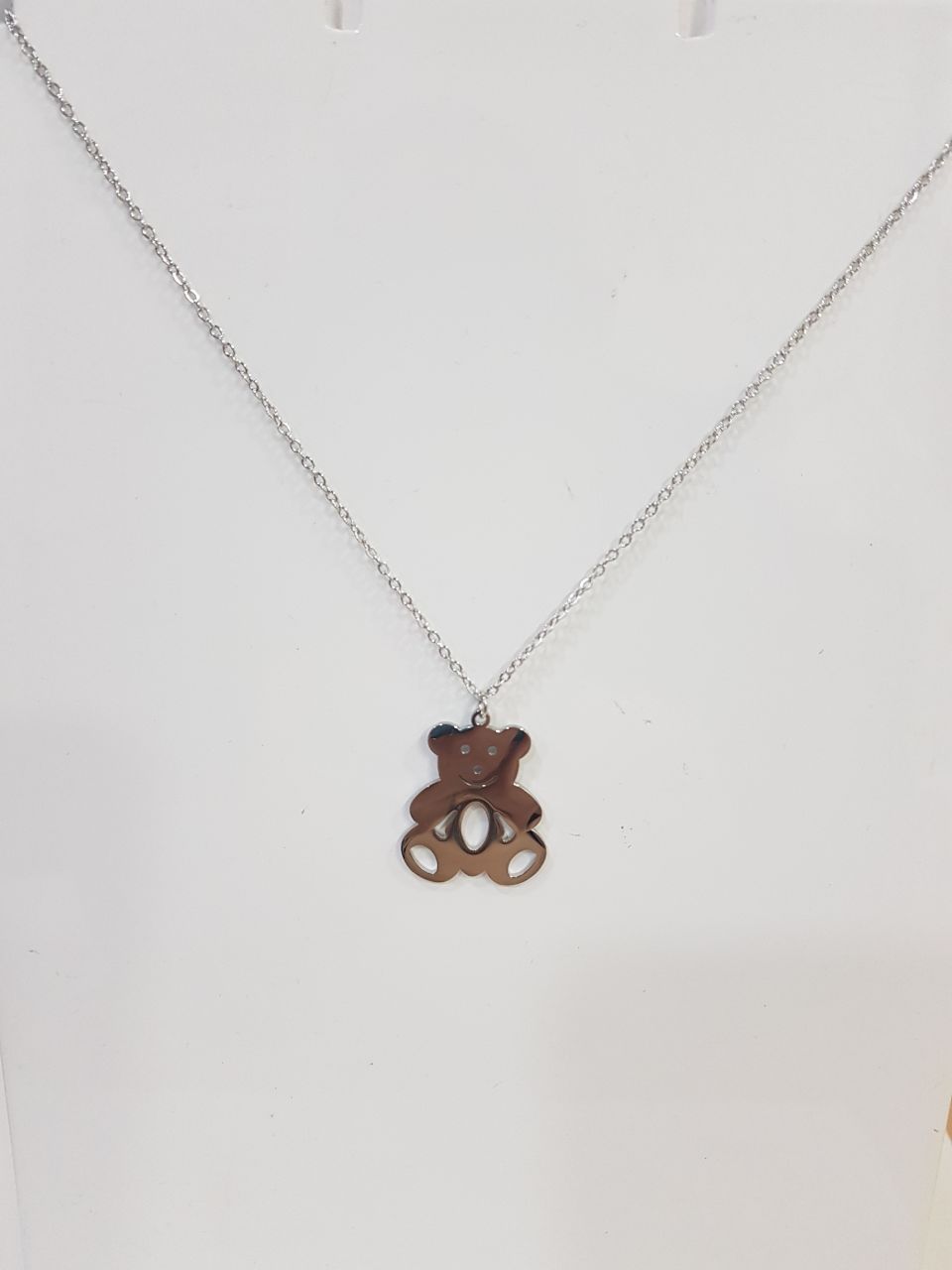 Collar de Acero con Terminación de un Oso - JOYERIA AMAZ JOYAS