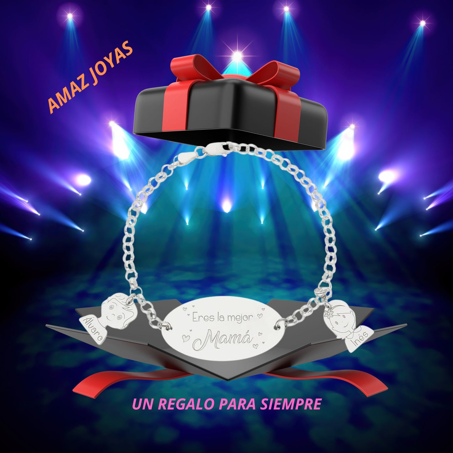 PULSERA PLATA 925MM MEJOR MAMA - JOYERIA AMAZ JOYAS