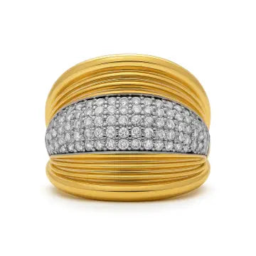 Anillo de circonita brillante acabado en oro amarillo de 18 k - Lilfu LUXENTER - JOYERIA AMAZ JOYAS