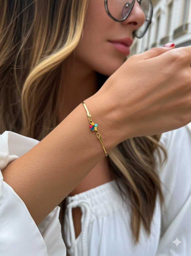 Pulsera de Plata de Ley 925 bañado en Oro 18k