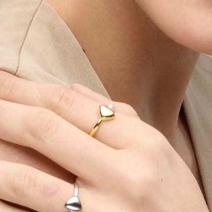 Anillo Luxenter de Plata de Ley 925 y Circonita Brillante acabado oro amarillo de 18k - Pesha - JOYERIA AMAZ JOYAS