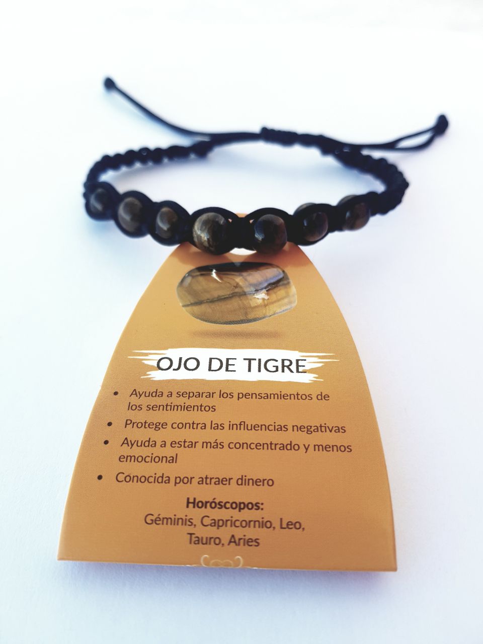 Pulsera de Piedras Naturales Ajustables de 8mm Ojo de Tigre