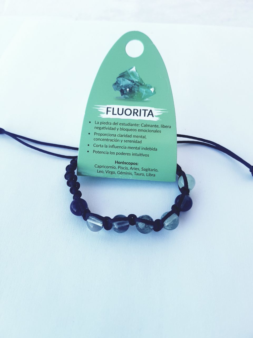 Pulsera de Piedras Naturales Ajustables de 8mm Fluorita