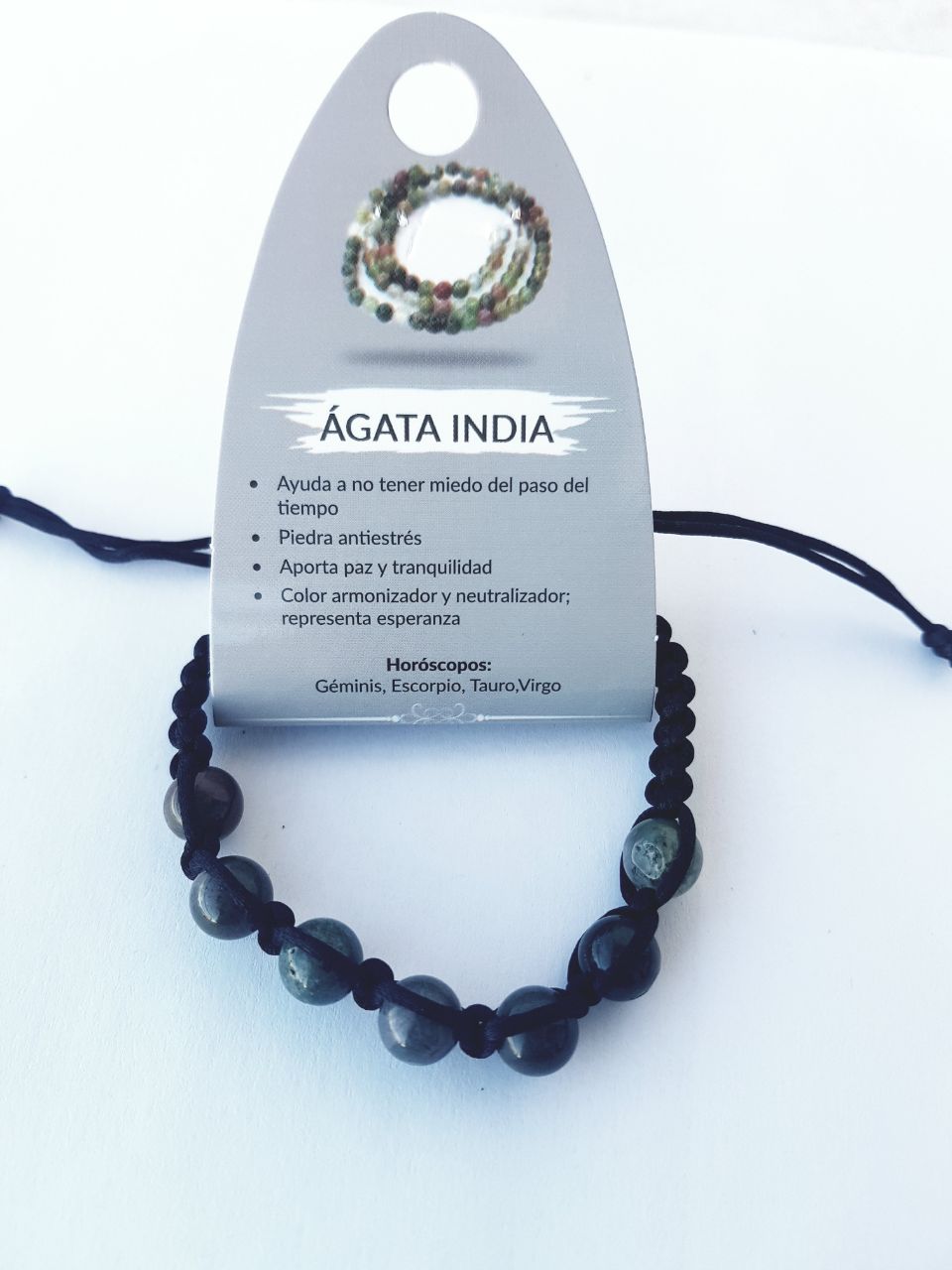 Pulsera de Piedras Naturales Ajustables de 8mm Agata India