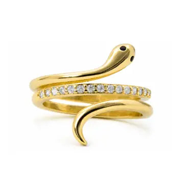 Anillo de circonita brillante acabado en oro amarillo de 18 k - Sasso LUXENTER - JOYERIA AMAZ JOYAS