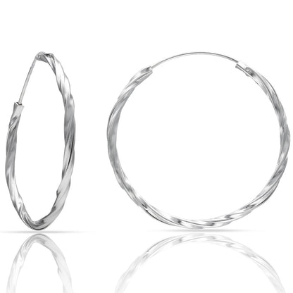 AROS PLATA 925MM TRENZADOS - 30MM  Colgantes  Joya Joyas Joyerias Ley Metal Charms Aros Pendientes - JOYERIA AMAZ JOYAS