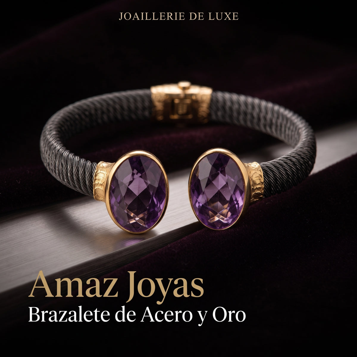 Brazalete de Acero y Oro