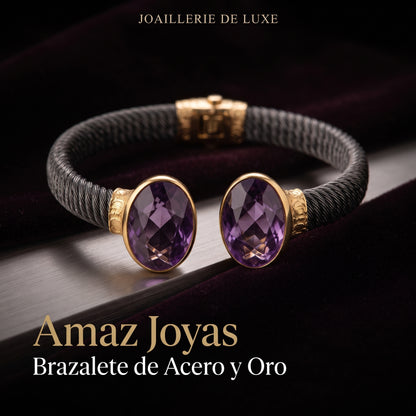 Brazalete de Acero y Oro