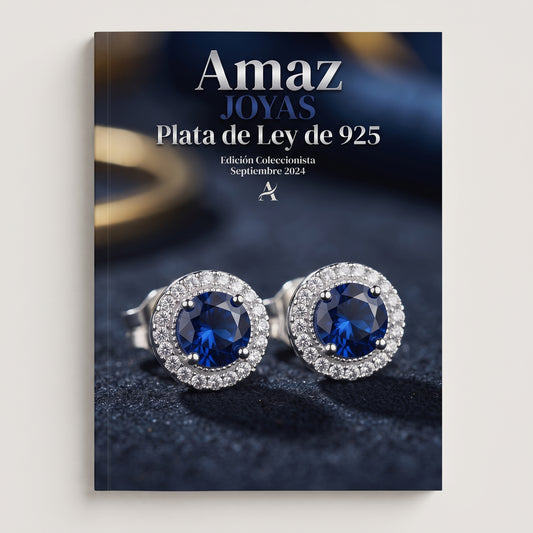 Pendiente de Plata de Ley con Piedras de Zafiro