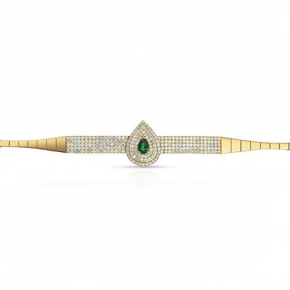 Pulsera de oro de 18k crisopal y circonitas - JOYERIA AMAZ JOYAS