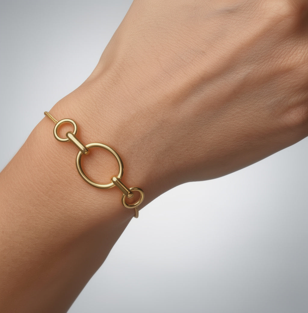 Pulsera de Plata de Ley 925 Bañada en Oro de 18K - JOYERIA AMAZ JOYAS