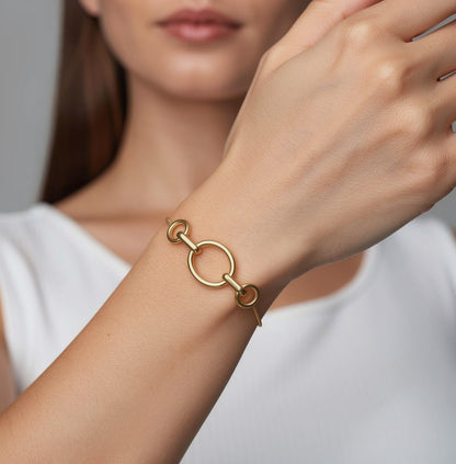 Pulsera de Plata de Ley 925 Bañada en Oro de 18K - JOYERIA AMAZ JOYAS