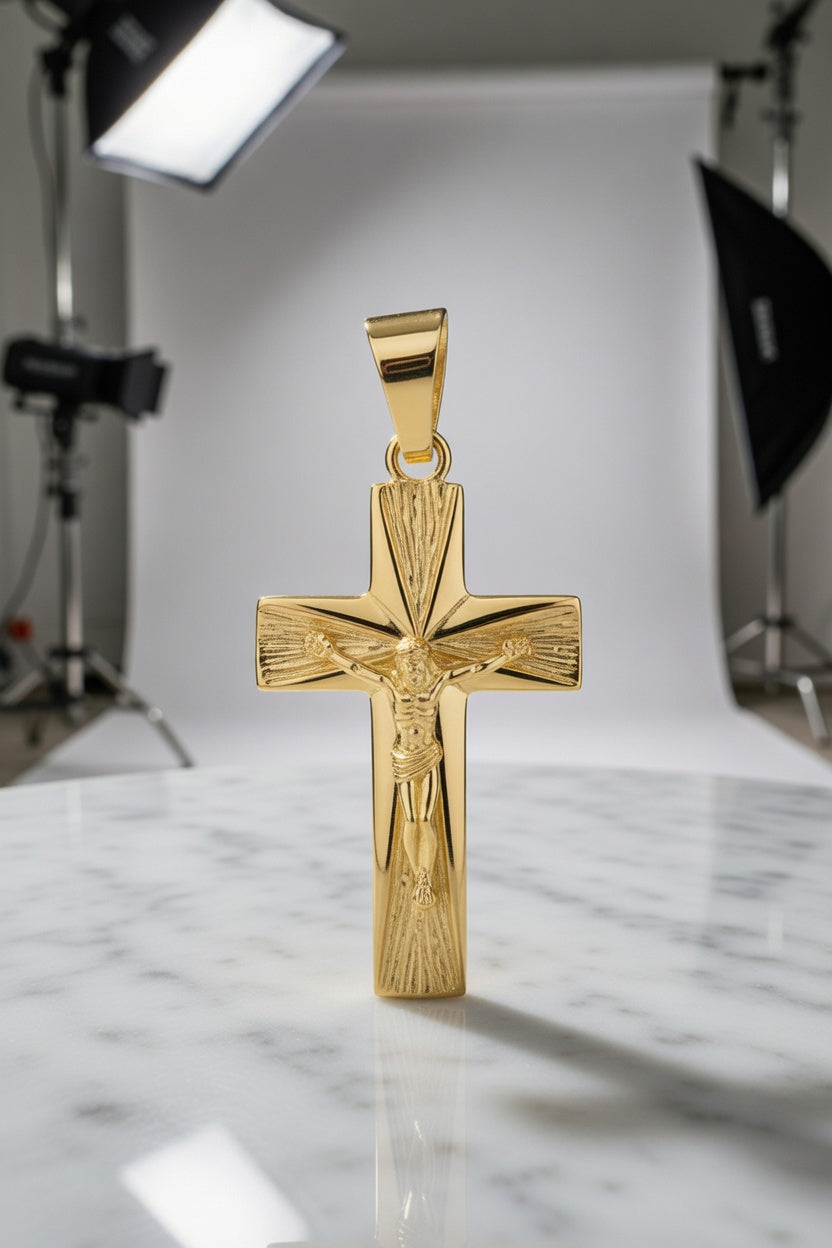 CRUZ ORO 18KL CRISTO - 19x35MM - JOYERIA AMAZ JOYAS