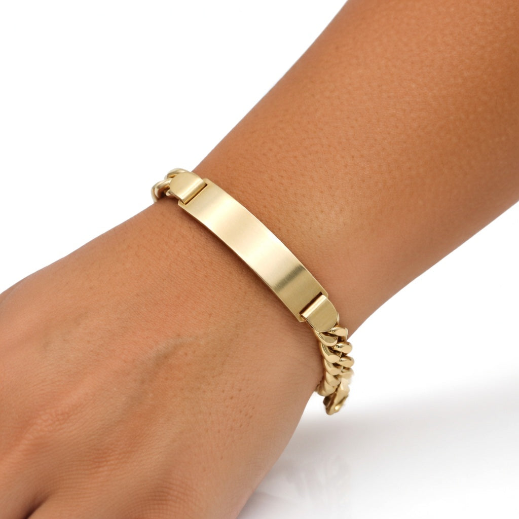 Oro de 18K Joyas de Oro Joyería de Oro Joyería Online de Oro Oro Macizo 18K Pulsera Oro 18k Hueca Barbada Placa Amarillo Pulseras Quilates Hombre Joyas 18K - JOYERIA AMAZ JOYAS