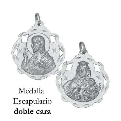 MEDALLA PLATA 925MM ESCAPULARIO - 25x28MM Colgantes  Joya Joyas Joyerias Ley Metal Charms - JOYERIA AMAZ JOYAS