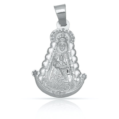 MEDALLA PLATA 925MM V. DEL ROCIO - 26x37MM Colgantes  Joya Joyas Joyerías Ley Metal Charms  Collares Cadena - JOYERIA AMAZ JOYAS