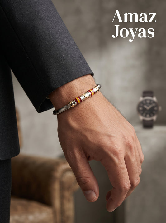 Pulsera de Acero y Oro Bicolor | Fuerza y Elegancia