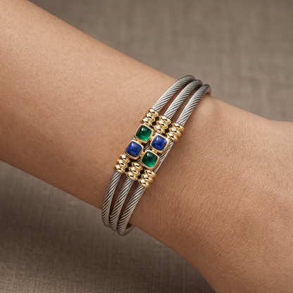 Brazalete de Acero y Oro para Mujer y Hombre kilates Joya Joyas Joyeria Regalos Exclusivos - JOYERIA AMAZ JOYAS