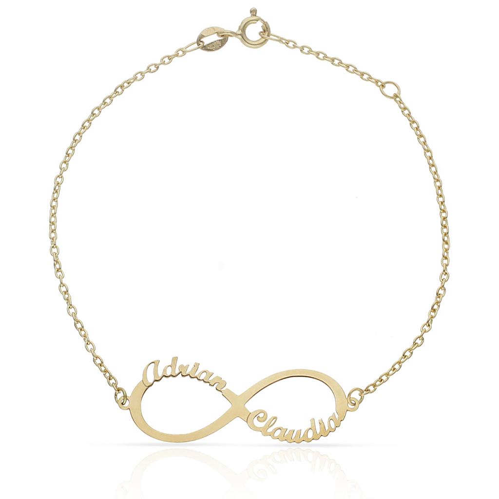 PULSERA ORO 18KL INFINITO NOMBRES Pulseras Oro Quilates Joyas Hombre Mujer Amarillo