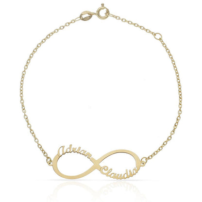 PULSERA ORO 18KL INFINITO NOMBRES Pulseras Oro Quilates Joyas Hombre Mujer Amarillo - JOYERIA AMAZ JOYAS
