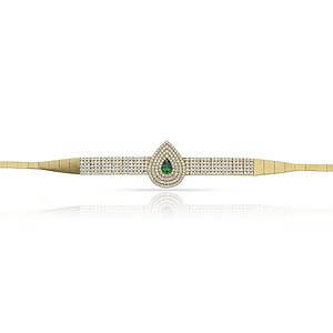 Pulsera de oro de 18k crisopal y circonitas - JOYERIA AMAZ JOYAS