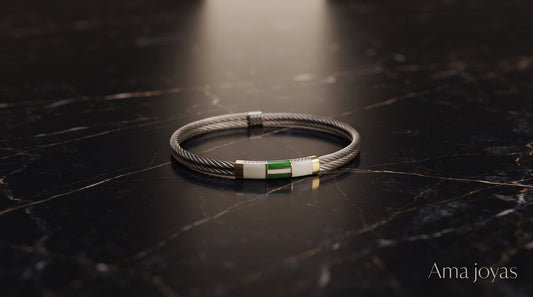 Pulsera de Acero y Oro con Malla Italiana | Joyería Clásica