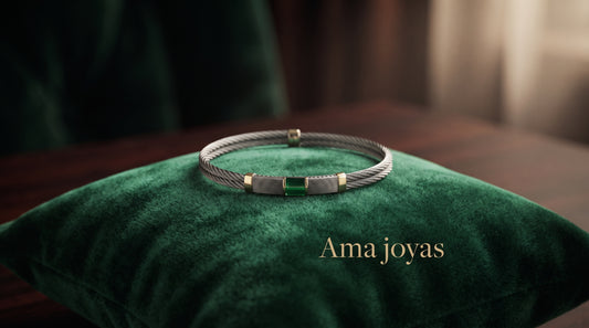 Pulsera de Acero y Oro con Malla Italiana | Joyería Clásica