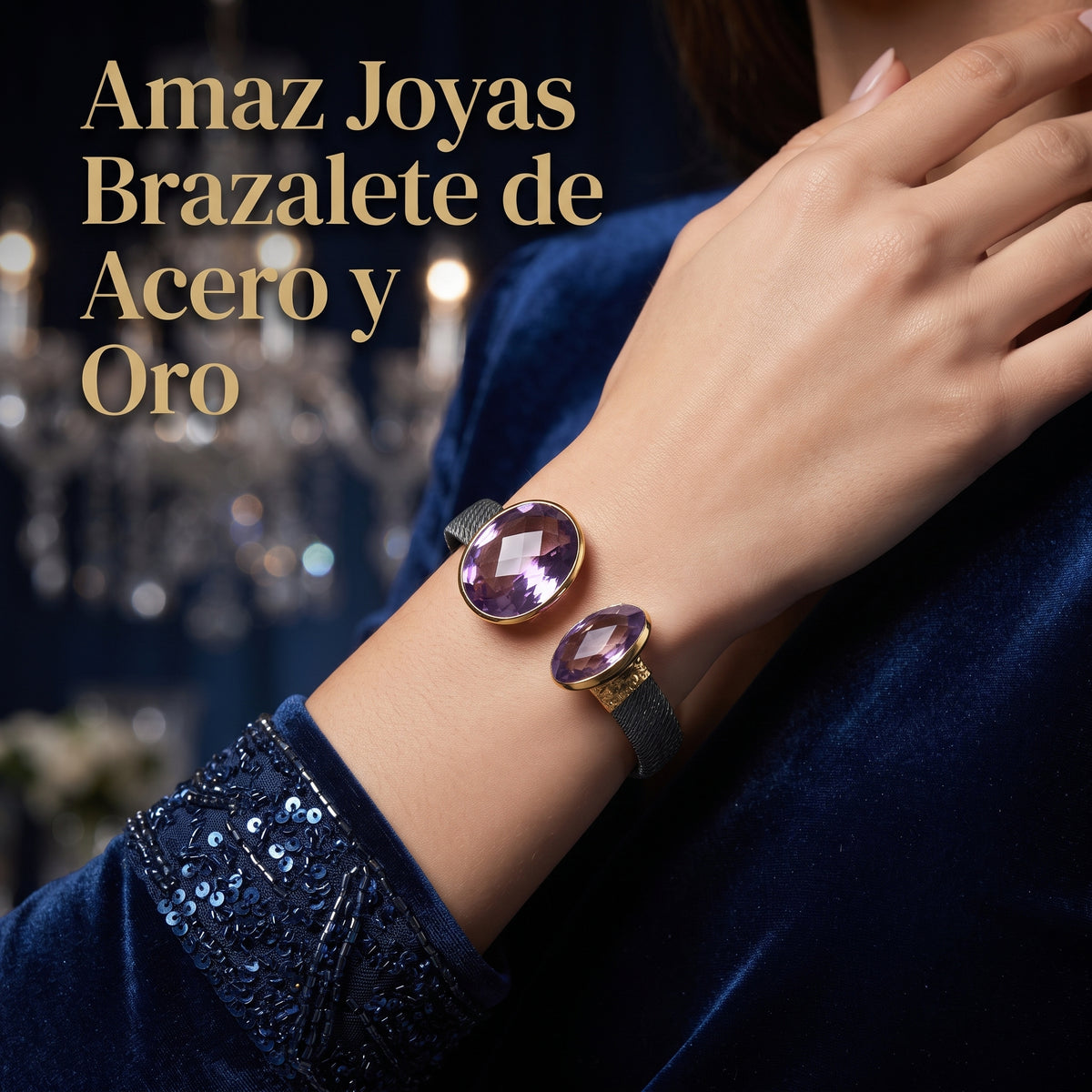 Brazalete de Acero y Oro