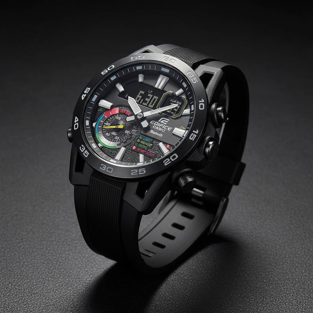 Casio Edifice 45° fondo oscuro