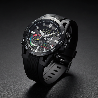 Casio Edifice 45° fondo oscuro