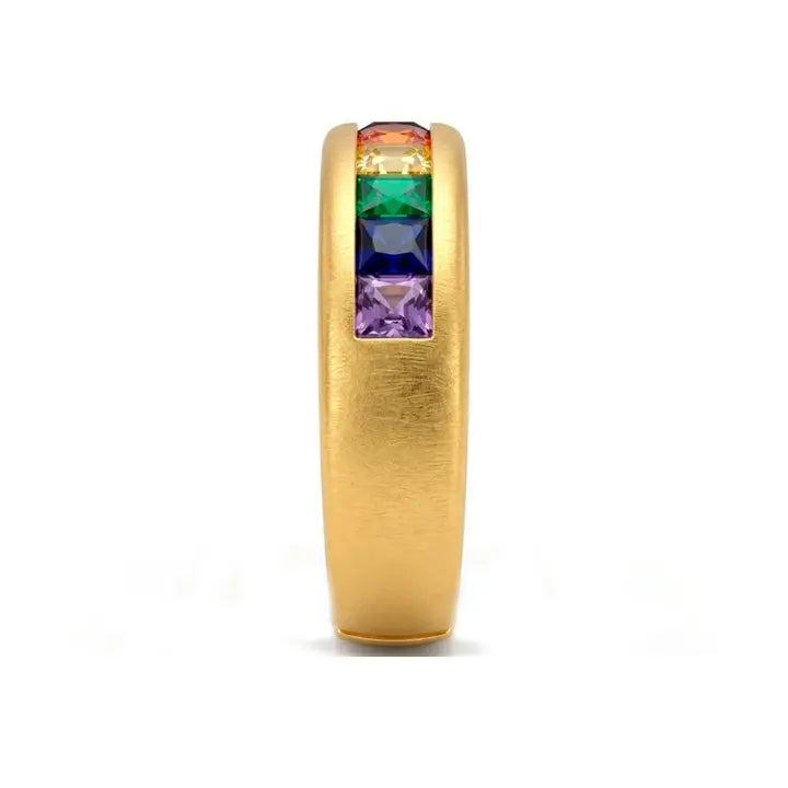Anillo de Circonita Multicolor acabado en oro amarillo de 18k - Kasee LUXENTER - JOYERIA AMAZ JOYAS