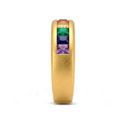Anillo de Circonita Multicolor acabado en oro amarillo de 18k - Kasee LUXENTER - JOYERIA AMAZ JOYAS